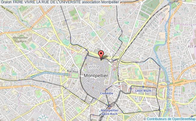 plan association Faire Vivre La Rue De L'universite Montpellier