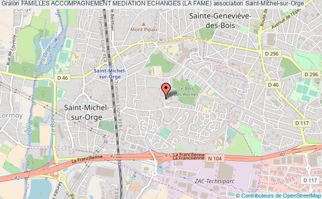 plan association Familles Accompagnement Mediation Echanges (la Fame) Saint-Michel-sur-Orge