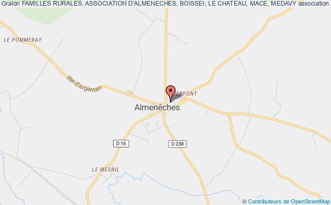 plan association Familles Rurales, Association D'almeneches, Boissei, Le Chateau, Mace, Medavy Almenêches