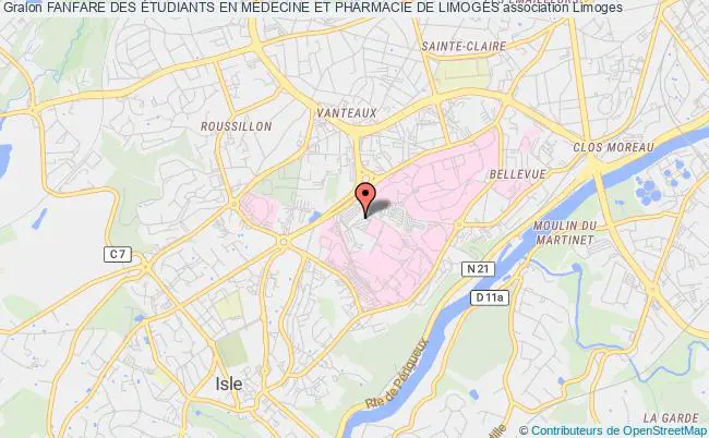 plan association Fanfare Des Étudiants En MÉdecine Et Pharmacie De Limoges Limoges