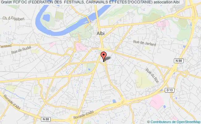 plan association Fcf Oc (federation Des  Festivals, Carnavals Et Fetes D'occitanie) Albi