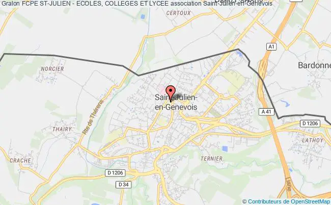 plan association Fcpe St-julien - Ecoles, Colleges Et Lycee Saint-Julien-en-Genevois