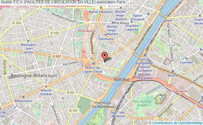 plan association F.c.v (facilites De Circulation En Ville) Paris