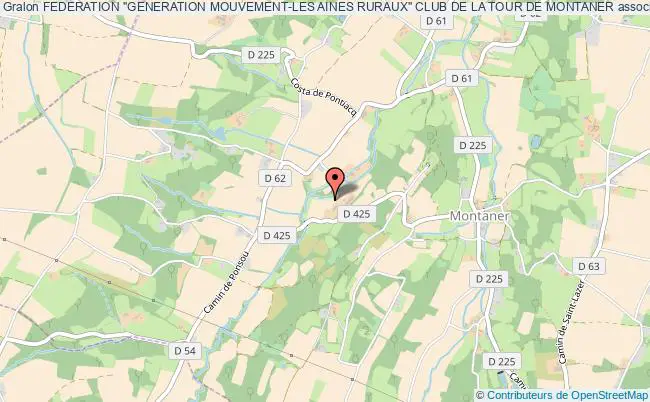 plan association Federation "generation Mouvement-les Aines Ruraux" Club De La Tour De Montaner Montaner
