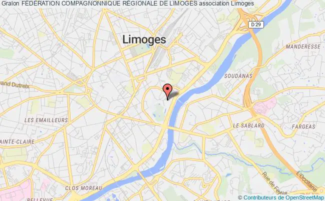 plan association FÉdÉration Compagnonnique RÉgionale De Limoges Limoges
