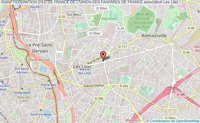 plan association Federation D'ile De France De L'union Des Fanfares De France Les   Lilas Cedex