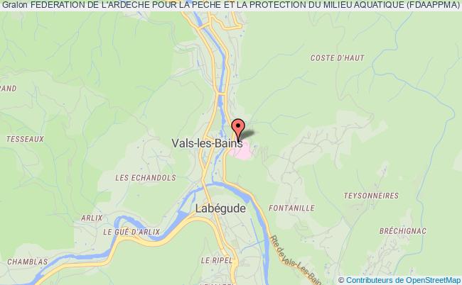 plan association Federation De L'ardeche Pour La Peche Et La Protection Du Milieu Aquatique (fdaappma) Vals-les-Bains