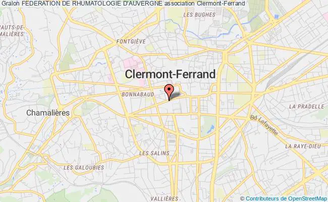 plan association Federation De Rhumatologie D'auvergne Clermont-Ferrand