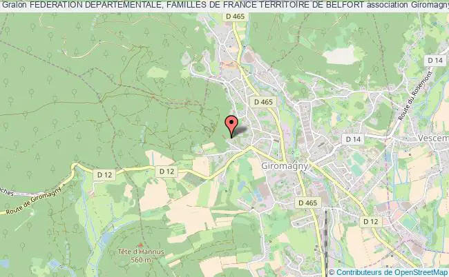 plan association Federation Departementale, Familles De France Territoire De Belfort Giromagny