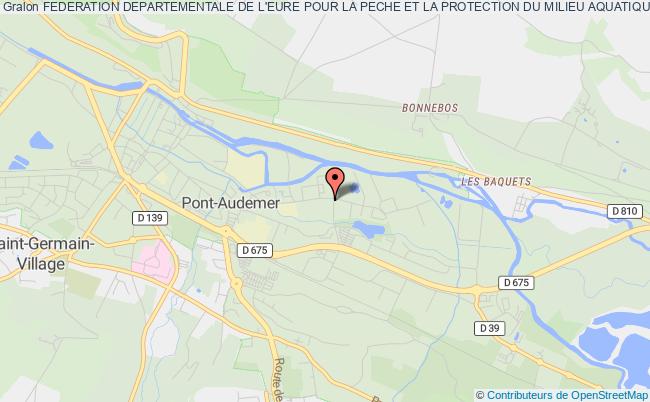 plan association Federation Departementale De L'eure Pour La Peche Et La Protection Du Milieu Aquatique - Fdaappma27 Pont-Audemer