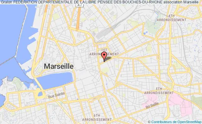 plan association Federation Departementale De La Libre Pensee Des Bouches-du-rhone Marseille
