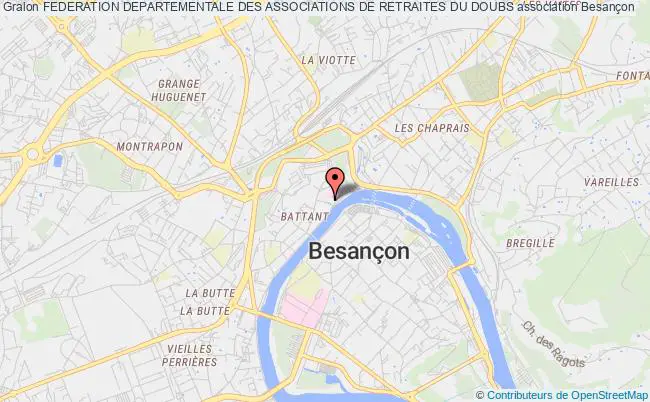 plan association Federation Departementale Des Associations De Retraites Du Doubs Besançon