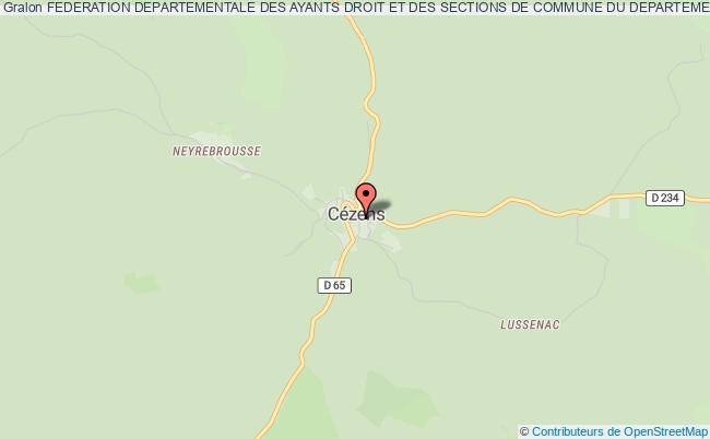 plan association Federation Departementale Des Ayants Droit Et Des Sections De Commune Du Departement Du Cantal  Fasc 15 Cézens