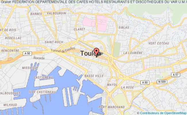 plan association Federation Departementale Des Cafes Hotels Restaurants Et Discotheques Du Var U.m.i.h.83 Toulon