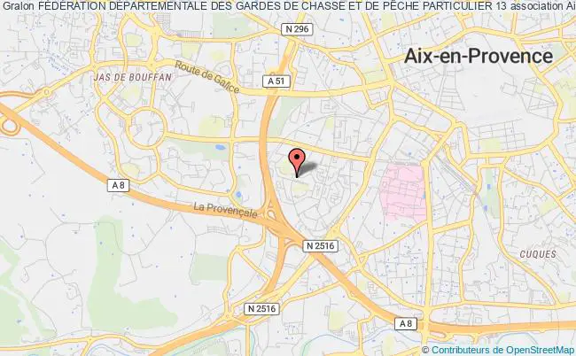 plan association FÉdÉration DÉpartementale Des Gardes De Chasse Et De PÊche Particulier 13 Aix-en-Provence