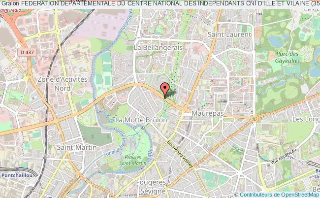 plan association Federation Departementale Du Centre National Des Independants Cni D'ille Et Vilaine (35) Rennes