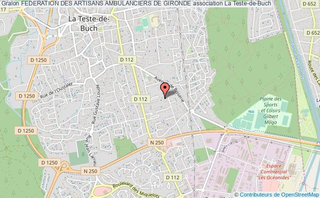 plan association Federation Des Artisans Ambulanciers De Gironde La    Teste-de-Buch