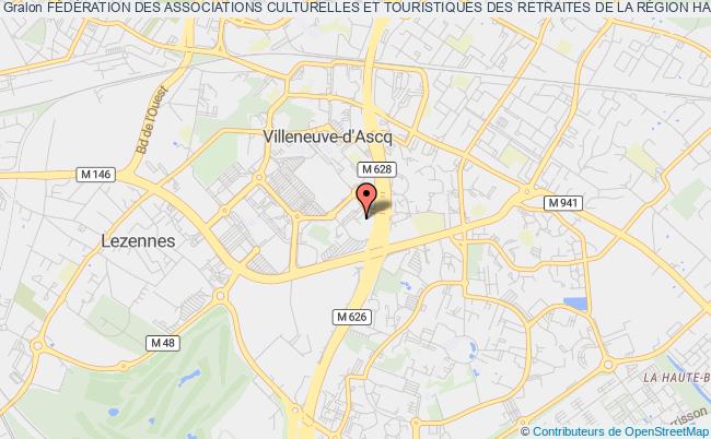 plan association FÉdÉration Des Associations Culturelles Et Touristiques Des Retraites De La RÉgion Hauts De France Villeneuve-d'Ascq