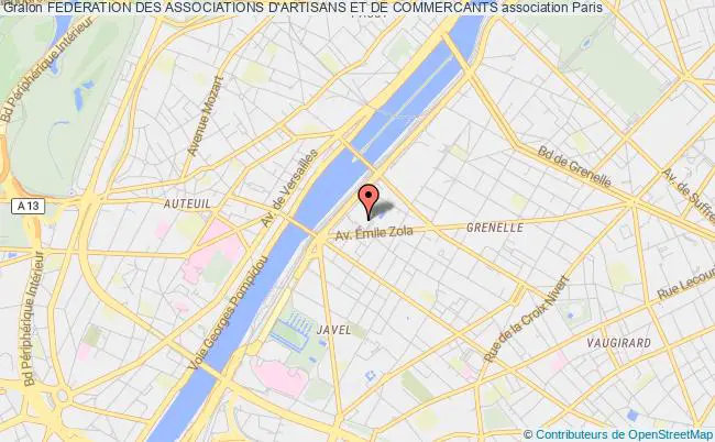 plan association Federation Des Associations D'artisans Et De Commercants Paris