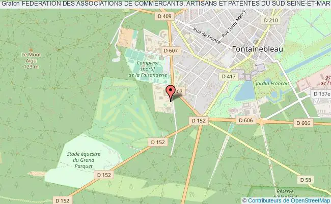 plan association Federation Des Associations De Commercants, Artisans Et Patentes Du Sud Seine-et-marnais Fontainebleau
