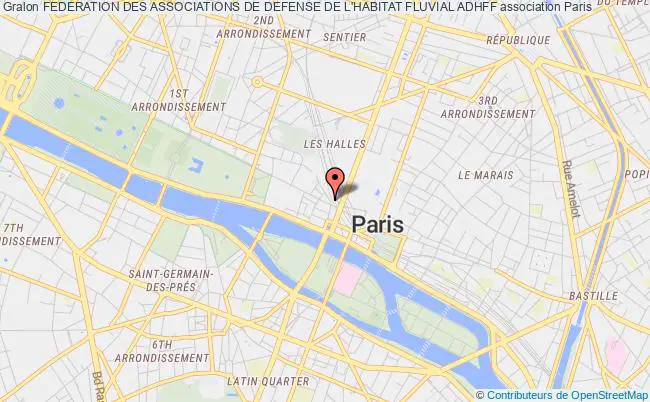 plan association Federation Des Associations De Defense De L'habitat Fluvial Adhff Paris