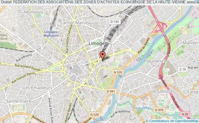 plan association Federation Des Associations Des Zones D'activites Ec0nomique De La Haute-vienne Limoges