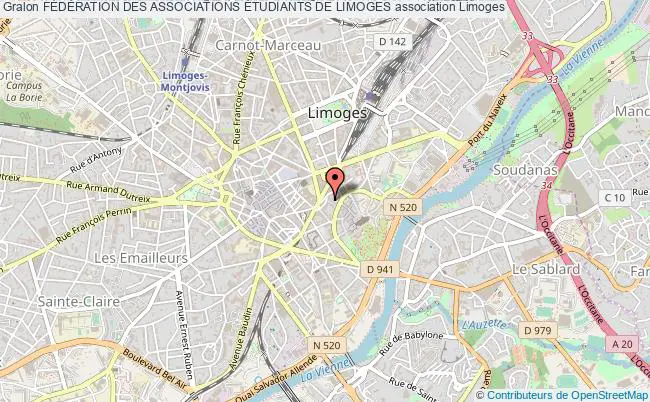 plan association FÉdÉration Des Associations Étudiants De Limoges Limoges