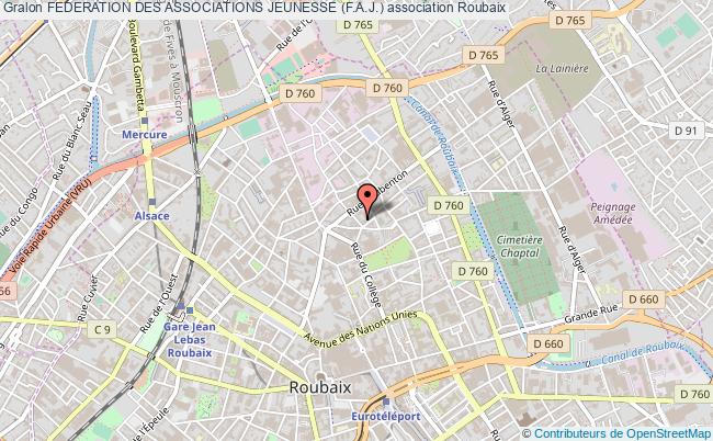 plan association Federation Des Associations Jeunesse (f.a.j.) Roubaix
