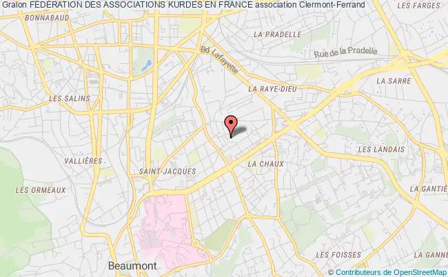 plan association FÉdÉration Des Associations Kurdes En France Clermont-Ferrand