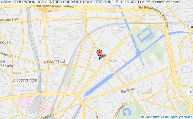 plan association Federation Des Centres Sociaux Et Socioculturels De Paris (fcs 75) Paris