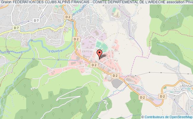 plan association Federation Des Clubs Alpins Francais - Comite Departemental De L'ardeche Privas