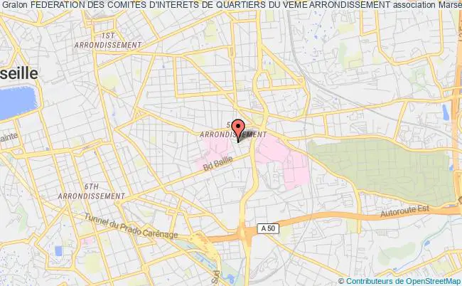 plan association Federation Des Comites D'interets De Quartiers Du Veme Arrondissement Marseille