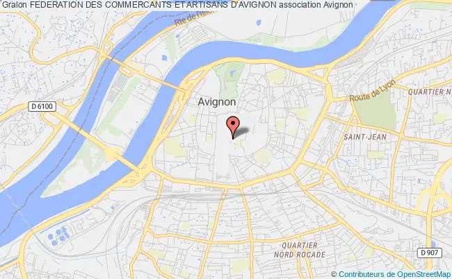 plan association Federation Des Commercants Et Artisans D'avignon Avignon
