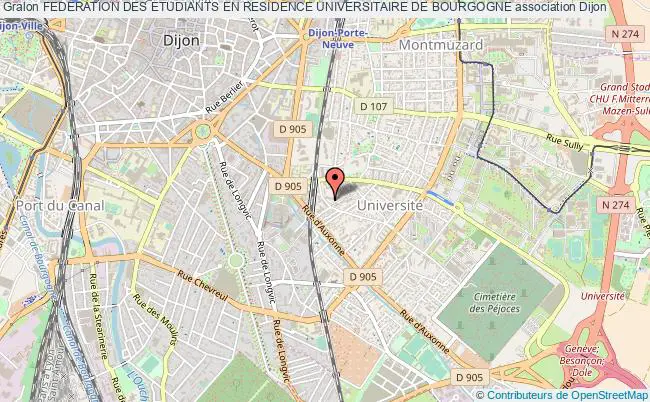 plan association Federation Des Etudiants En Residence Universitaire De Bourgogne Dijon