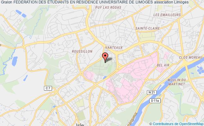 plan association FÉdÉration Des Étudiants En RÉsidence Universitaire De Limoges Limoges