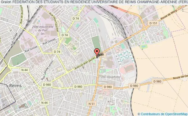 plan association FÉdÉration Des Étudiants En RÉsidence Universitaire De Reims Champagne-ardenne (ferurca) Reims