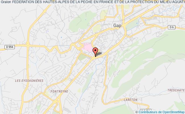 plan association Federation Des Hautes-alpes De La Peche En France Et De La Protection Du Milieu Aquatique Gap