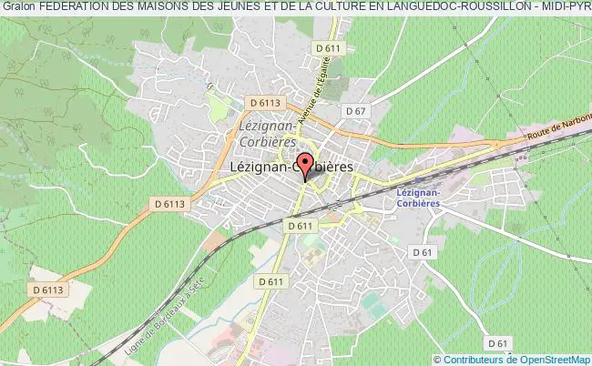 plan association Federation Des Maisons Des Jeunes Et De La Culture En Languedoc-roussillon - Midi-pyrenees (fmjclrmp) Lézignan-Corbières