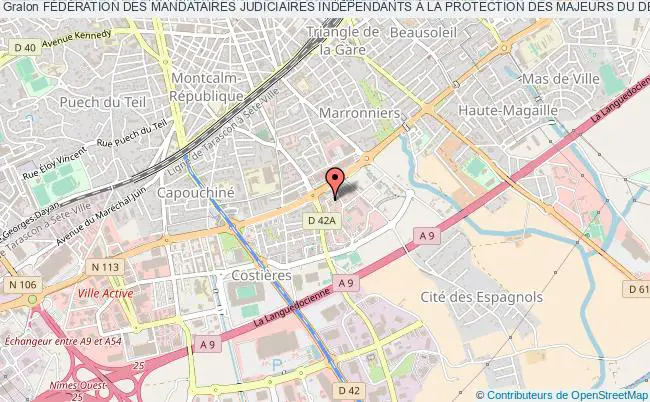 plan association FÉdÉration Des Mandataires Judiciaires IndÉpendants À La Protection Des Majeurs Du DÉpartement Du Gard (fmji30) Nîmes