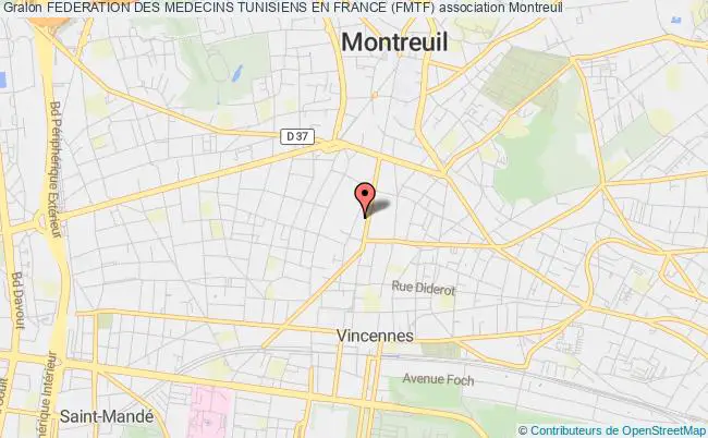 plan association Federation Des Medecins Tunisiens En France (fmtf) Montreuil