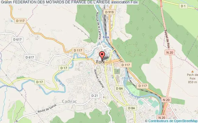 plan association Federation Des Motards De France De L'ariege Foix