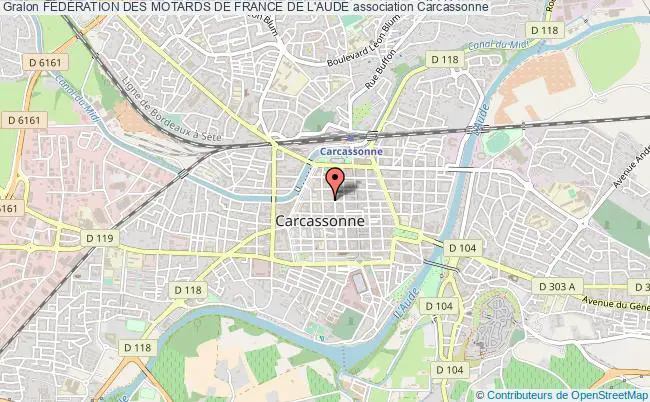 plan association FÉdÉration Des Motards De France De L'aude Carcassonne