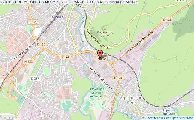 plan association FÉdÉration Des Motards De France Du Cantal Aurillac