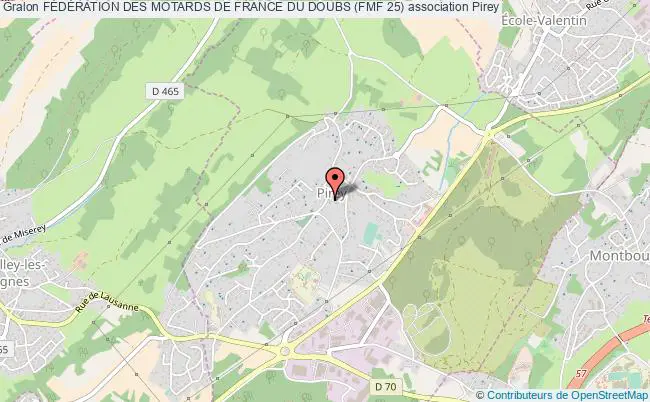 plan association FÉdÉration Des Motards De France Du Doubs (fmf 25) Pirey