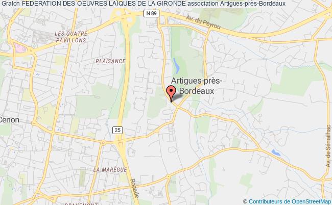 plan association Federation Des Oeuvres LaÏques De La Gironde Artigues-près-Bordeaux