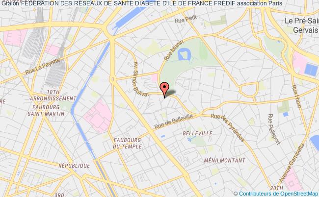 plan association Federation Des Reseaux De Sante Diabete D'ile De France Fredif Paris