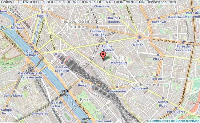 plan association Federation Des Societes Berrichonnes De La Region Parisienne Paris