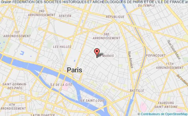 plan association Federation Des Societes Historiques Et Archeologiques De Paris Et De L'ile De France Paris
