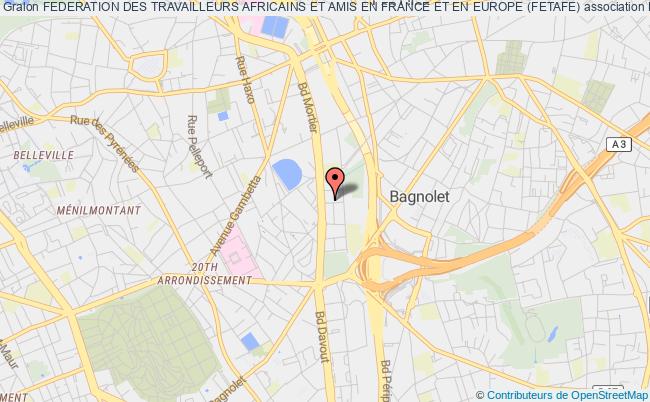 plan association Federation Des Travailleurs Africains Et Amis En France Et En Europe (fetafe) Paris