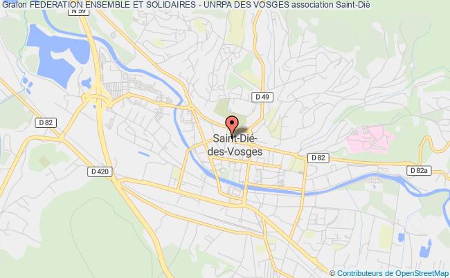 plan association Federation Ensemble Et Solidaires - Unrpa Des Vosges Saint-Dié-des-Vosges